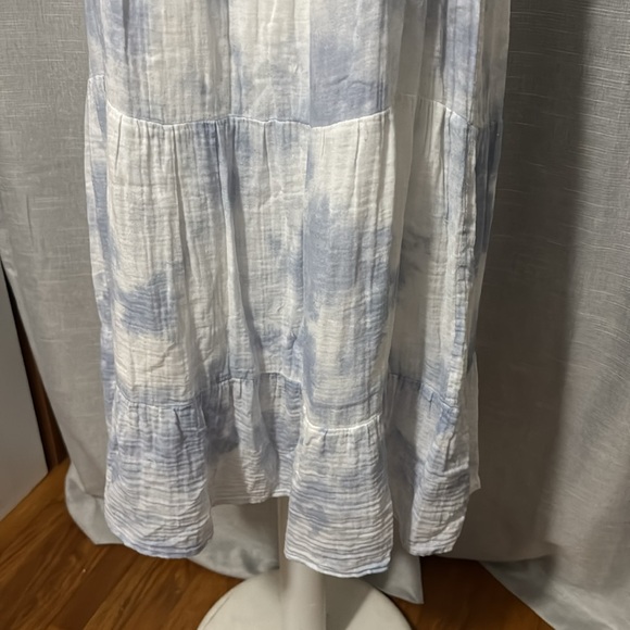 Rails Dress-xs-Cotton-Blue & White-Tie Dye Cloud Vibes-Lined-Two Button Closure - Picture 5 of 15